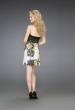 Picture of: Short Halter Cocktail Dress with Printed Skirt and Beads in Multi, Style: 14267, Back Picture