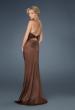 Picture of: Low V Neck Halter with Criss Cross Back and Beading in Brown, Style: 14303, Back Picture