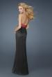 Picture of: Long Halter Prom Dress with Printed Bodice and Slit in Multi, Style: 14308, Back Picture