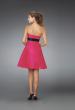 Picture of: Short Strapless Dress with Bow Bodice and Pleated Skirt in Pink, Style: 14311, Back Picture