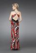 Picture of: Long Printed Halter Gown with Beaded Sash in Multi, Style: 14359, Back Picture
