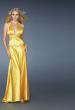Picture of: Halter Prom Dress with Ruching and Beads in Yellow, Style: 14365, Main Picture