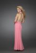 Picture of: Prom Dress with Beaded Belt and Thigh High Slit in Pink, Style: 14389, Back Picture