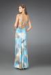Picture of: Printed Keyhole Halter Prom Dress with Twisted Back in Blue, Style: 14401, Back Picture