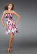 Picture of: Short Strapless Printed Cocktail Dress with Gathered Bodice in Multi, Style: 14424, Main Picture