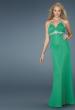 Picture of: Halter Prom Gown with Beaded Straps and Belt in Green, Style: 14452, Main Picture