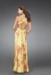 Picture of: Long Printed Prom Gown with Cut Outs and Open Back in Yellow, Style: 14529, Back Picture
