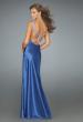 Picture of: Keyhole Halter Prom Gown with Beaded Straps in Blue, Style: 14583, Main Picture