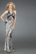 Picture of: Long Printed Halter Prom Dress with Train in Multi, Style: 14587, Main Picture