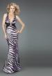 Picture of: Zebra Print Prom Dress with Deep V Neck in Purple, Style: 14588, Detail Picture 1