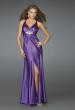 Picture of: Deep V Neck Prom Dress with Center Slit in Purple, Style: 14600, Main Picture