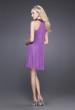 Picture of: Short Baby Doll Dress with Jeweled Neckline in Purple, Style: 14943, Back Picture