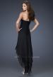Picture of: Strapless High Low Gown with Crystal V Neckline in Black, Style: 15033, Back Picture