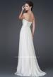 Picture of: Silk Gown with Ruched Bodice and Optional Slit in White, Style: 15100, Back Picture