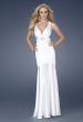 Picture of: Satin Long Mermaid Gown with Beaded Straps in White, Style: 15119, Main Picture