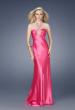 Picture of: Satin Dress with Intricate Beaded Neckline and Back in Hot Pink, Style: 15121, Main Picture