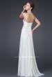 Picture of: Ruched Bodice A-line Gown with Belt and Broach in White, Style: 15128, Back Picture