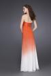 Picture of: Long Ombre A-line Strapless Dress with Cluster Beading in Orange, Style: 15144, Back Picture