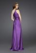 Picture of: One Shoulder Gown with Beading and Pleated Bodice in Purple, Style: 15158, Back Picture