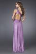 Picture of: Jersey One Shoulder Dress with Jeweled Strap and Slit in Purple, Style: 15172, Back Picture