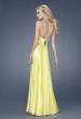 Picture of: Satin Dress with Beaded Straps and Low Beaded Back in Yellow, Style: 15179, Back Picture