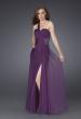 Picture of: One Shoulder Gown with Ruched Bodice and Beading in Purple, Style: 15247, Main Picture