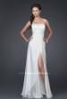 Picture of: Strapless Gown with Ruched Bodice and Beaded Waist in White, Style: 15282, Main Picture