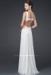Picture of: Elegant Satin Gown with Corset Top and Beaded Waist in White, Style: 15283, Back Picture