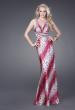 Picture of: Leopard Print Gown with Cut Out Sides and Beaded Straps in Red, Style: 15349, Detail Picture 1