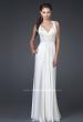 Picture of: V Neckline Gown with Pleated Bust and Beading in White, Style: 15418, Main Picture