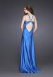 Picture of: Sleek Gown with Key Hole Neckline and Open Back in Blue, Style: 15578, Back Picture