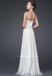Picture of: Silk Long Gown with Corset Top and Chiffon Skirt in White, Style: 15586, Back Picture