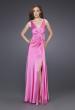 Picture of: Long Silk Gown with V Neck and Beaded Detail in Pink, Style: 15599, Main Picture