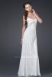 Picture of: Floral Embellished Silk Chiffon Gown with Ruching in White, Style: 15648, Main Picture