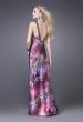 Picture of: Leopard Print Floral Satin Gown with Beaded Straps in Pink, Style: 15734, Back Picture