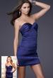 Picture of: Form Fitting Pleated Dress with Sweetheart Neck in Blue, Style: 15841, Main Picture