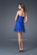 Picture of: Short Strapless Dress with Beading and Ruffle Layers in Blue, Style: 15853, Back Picture