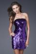 Picture of: Strapless Sequined Dress with Form Fitting Bodice in Purple, Style: 15863, Detail Picture 1