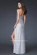 Picture of: Sweetheart Neckline Fully Sequined Gown with Front Slit in Silver, Style: 15987, Back Picture