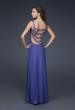 Picture of: Round Neckline Jersey Gown with Beaded Straps in Purple, Style: 16021, Back Picture