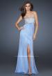 Picture of: Strapless Chiffon Gown with Beaded Bodice in Light Purple, Style: 16291, Main Picture