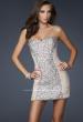 Picture of: Strapless Short Cocktail Dress with Jeweled Front in Nude, Style: 16368, Detail Picture 1