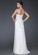 Picture of: Long Strapless Silk Chiffon Dress with Flower Embellishments in White, Style: 16763, Back Picture