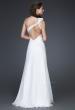 Picture of: Floral Embellished One Shoulder Silk Prom Gown in White, Style: 16772, Back Picture
