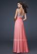Picture of: Jewel Encrusted Prom Gown with A-line Skirt in Pink, Style: 16802, Back Picture