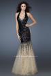 Picture of: Sequined Halter Mermaid Prom Dress with Tulle in White, Style: 16804, Detail Picture 2