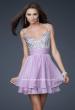 Picture of: Short Dress with Fully Embellished Top and Tulle in Lavender, Style: 16813, Main Picture