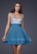 Picture of: Short Dress with Fully Embellished Top and Tulle in Blue, Style: 16813, Detail Picture 3