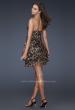 Picture of: Chiffon Cheetah Print Cocktail Dress with Strapless Top in Gold, Style: 16865, Back Picture