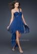 Picture of: High Low Style Prom Dress with Gem Flower Design in Navy, Style: 16924, Detail Picture 1